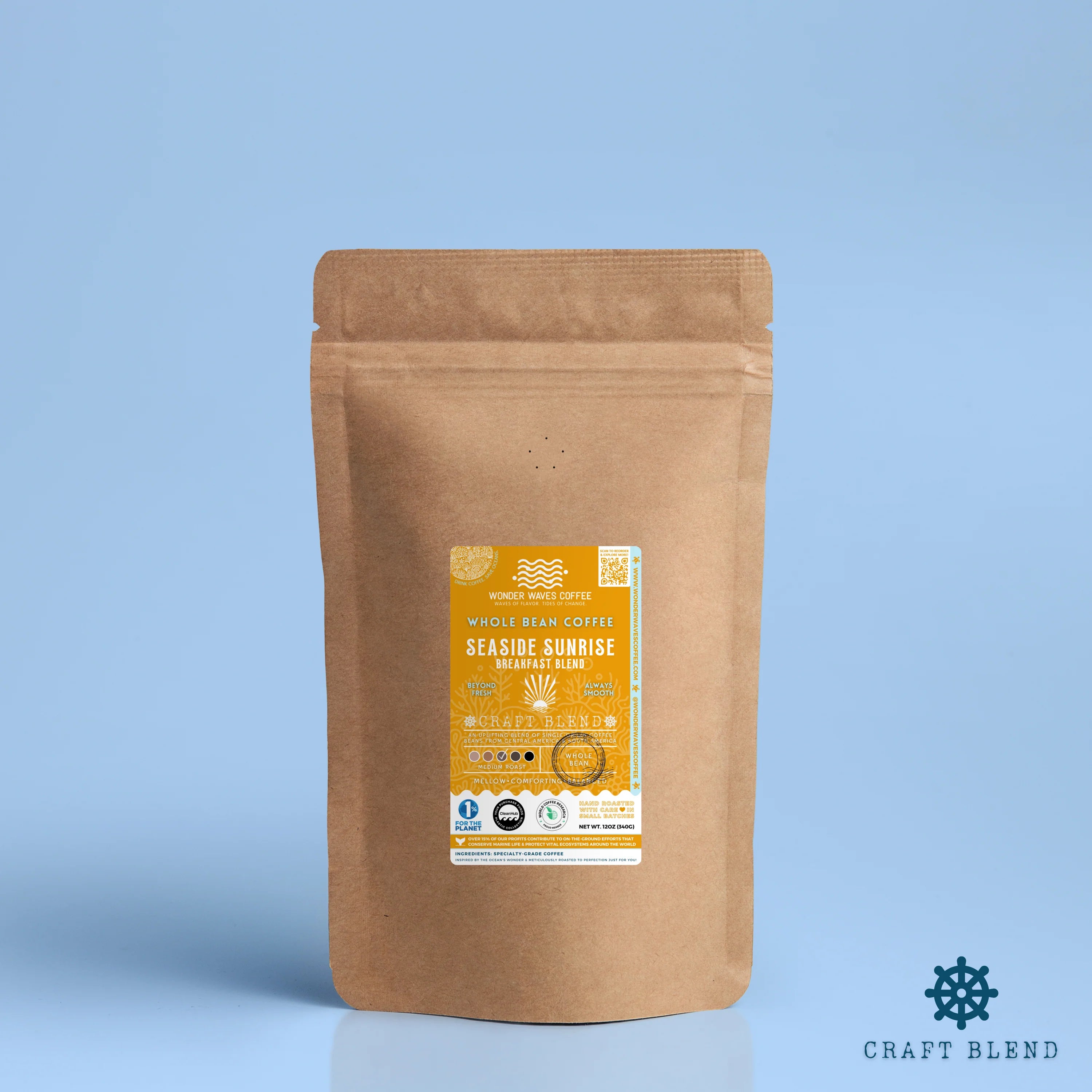 Seaside Sunrise: Breakfast Blend 〰 Craft Specialty Coffee Blend (Medium Roast) [Extra Caffeine Option Available]